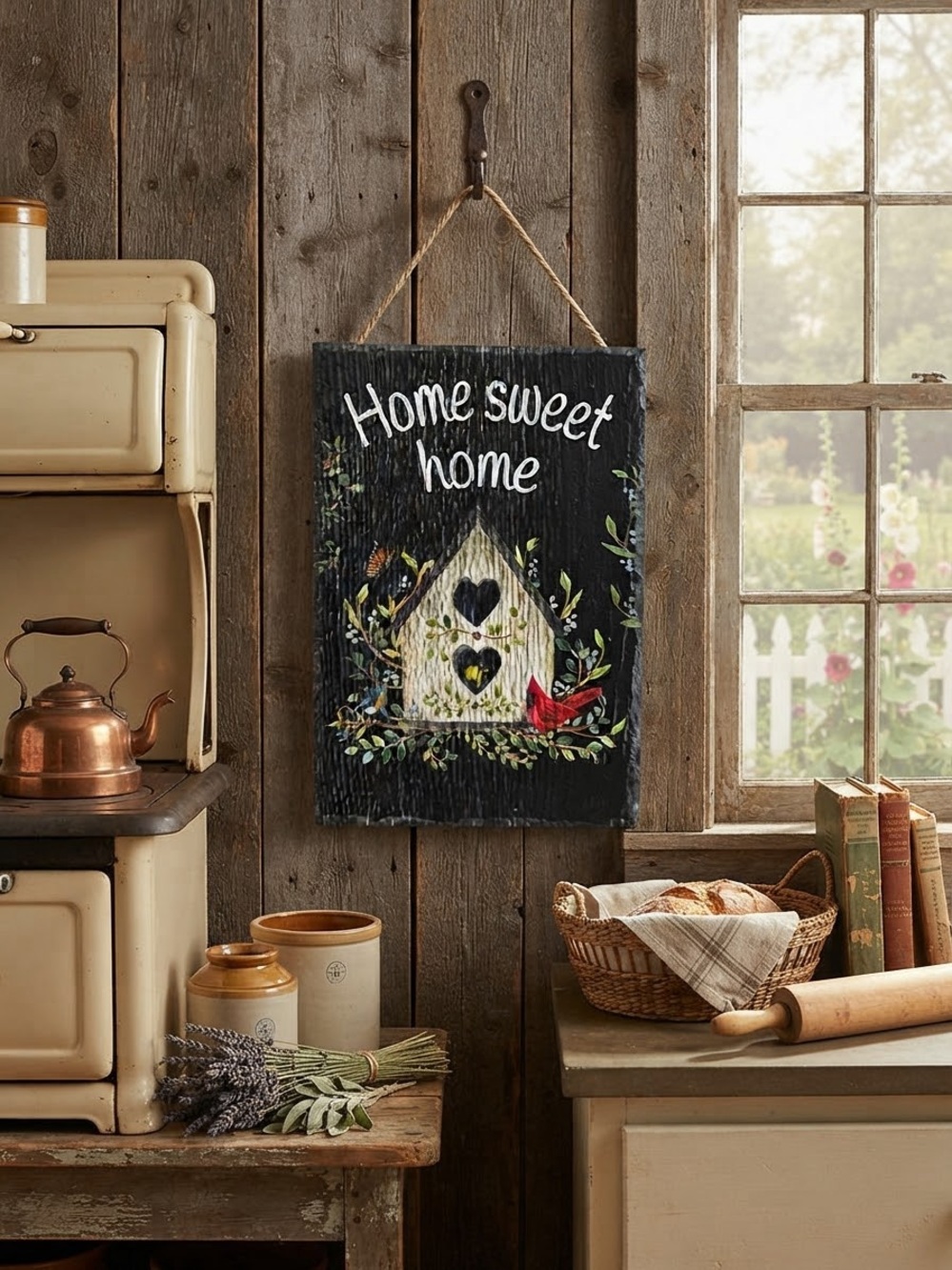 Home Sweet Home Black Rustic Hanging Wall Sign